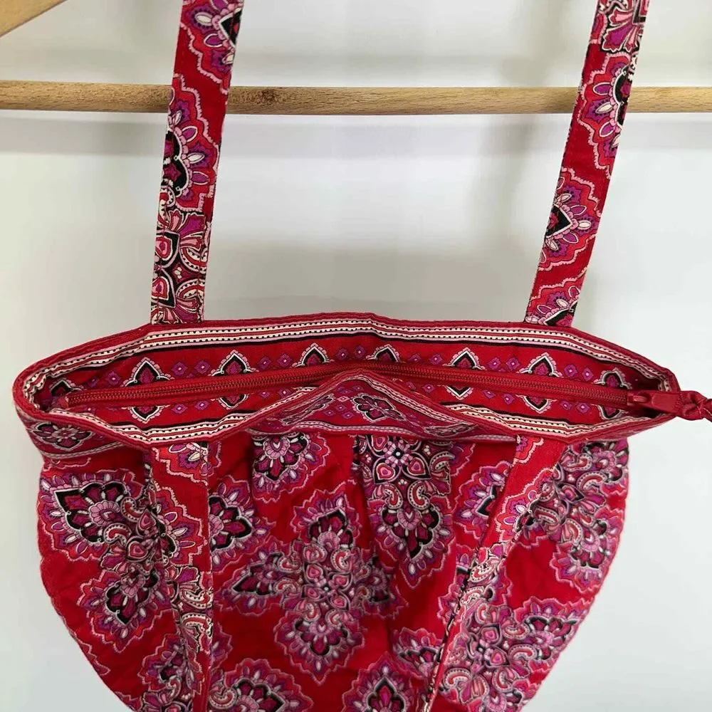 VERA BRADLEY Morgan Purse Handbag Frankly Scarlet Double Handle Red Satchel